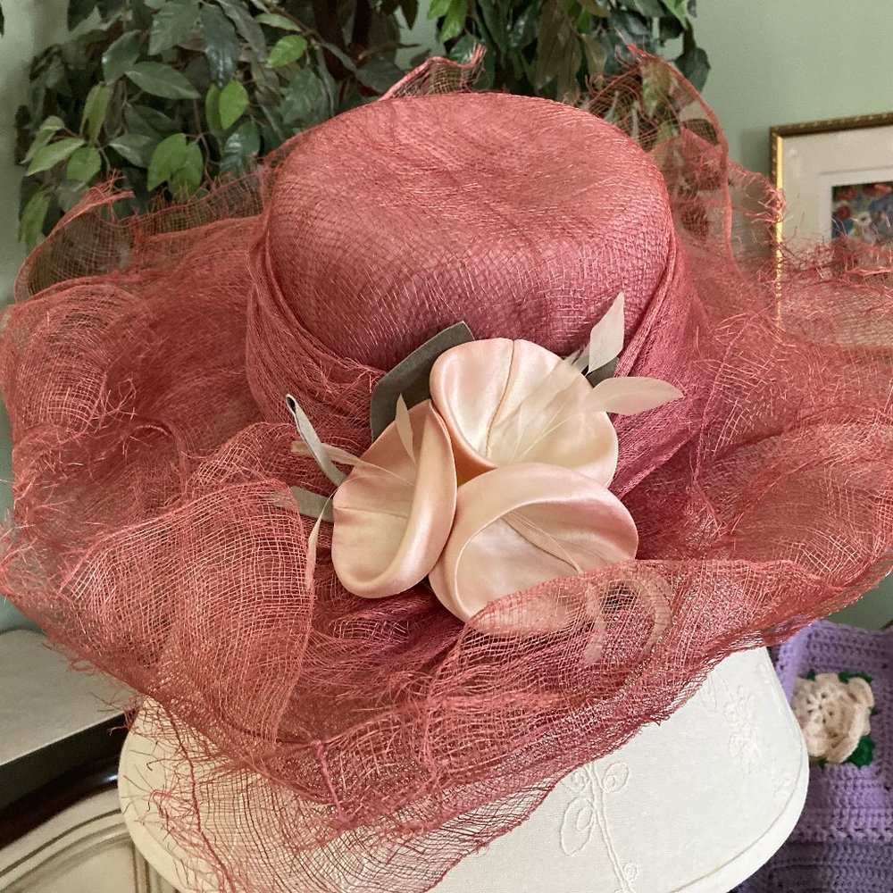 Designer mauve pink hat